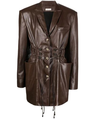 The Mannei Irbid Leather Minidress - Brown
