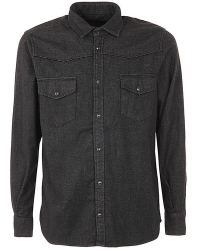 Original Vintage Style Wool Texan Shirt - Black