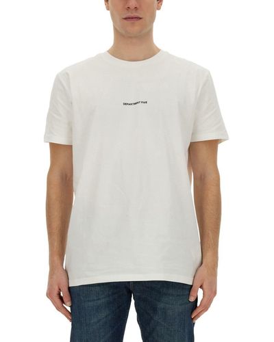 Department 5 T-Shirt With Logo - White