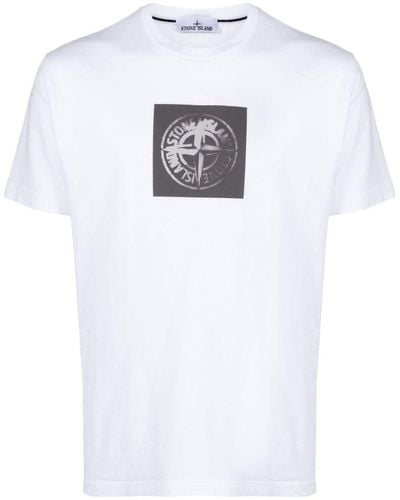 Stone Island T-Shirt 'Institutional One' Print - White