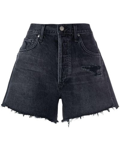 Citizens of Humanity High-Rise Flared Shorts - Blue
