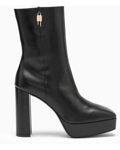 Givenchy G-lock Padlock-embellished Leather Heeled Ankle Boots - Black