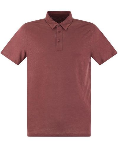 Majestic Filatures Linen Short-sleeved Polo Shirt - Red