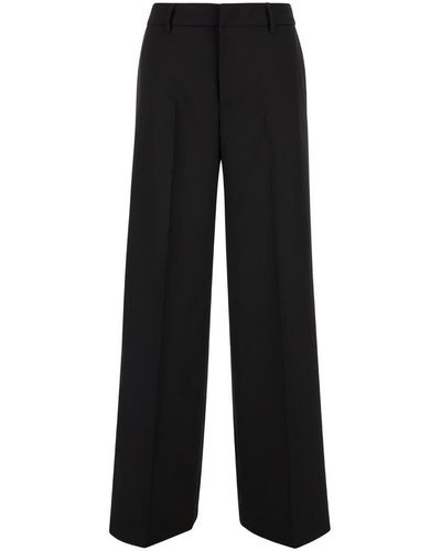 PT Torino Tailored 'lorenza' High Waisted Black Pants In Technical Fabric Woman