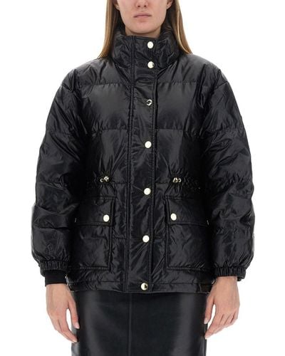 Michael Kors Faux-leather Puffer Jacket - Black