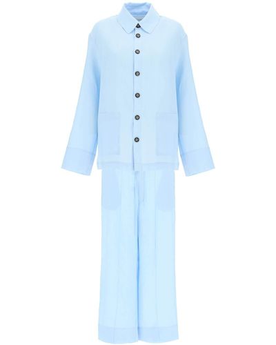 Assembly Linen Pajama Set - Blue