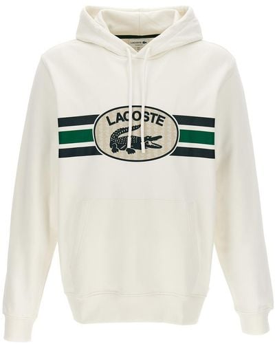 Lacoste Logo Hoodie Sweatshirt - White