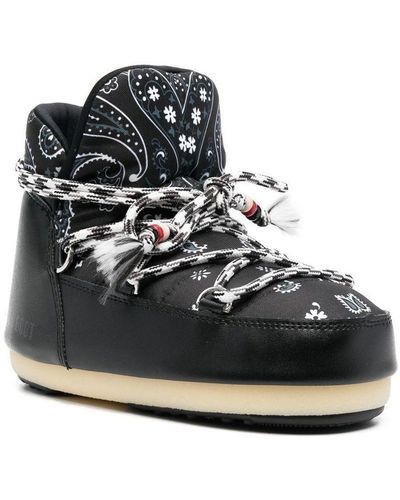 Alanui X Moon Boot Lace-Up Snow Boots - Black