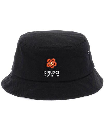 KENZO 'boke Flower' Embroidered Bucket Hat - Black
