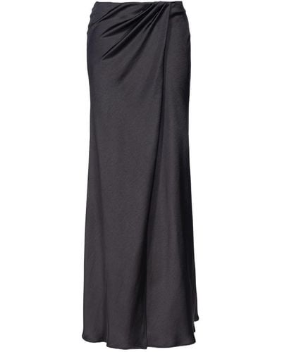 Pinko Elegant Hammered Satin Skirt - Black