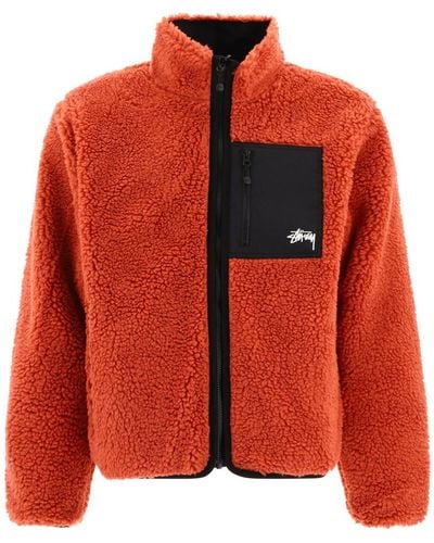 Stussy "sherpa" Reversible Jacket - Red