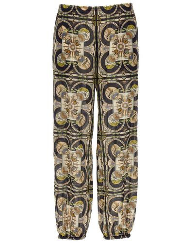 Tory Burch All Over Print Pants - Natural