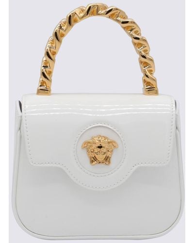 Versace White La Medusa Mini Top Handle Bag