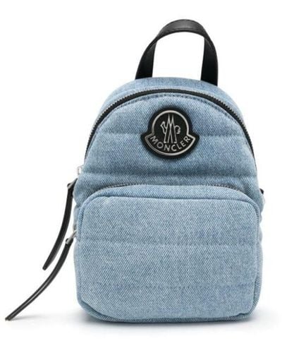 Moncler Quilted Cotton Kilia Backpack With Logo - Blue