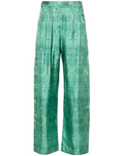 Pierre Louis Mascia Printed Trouser Clothing - Green