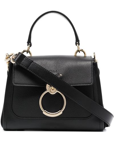Chloé Tess Mini Leather Handbag - Black