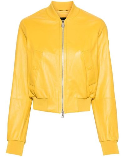 Peuterey Choisya Leather Bomber Jacket - Yellow