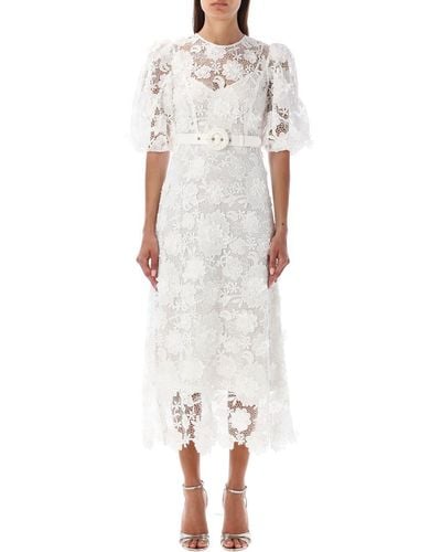 Zimmermann Lace Flower Wedding Dress - White