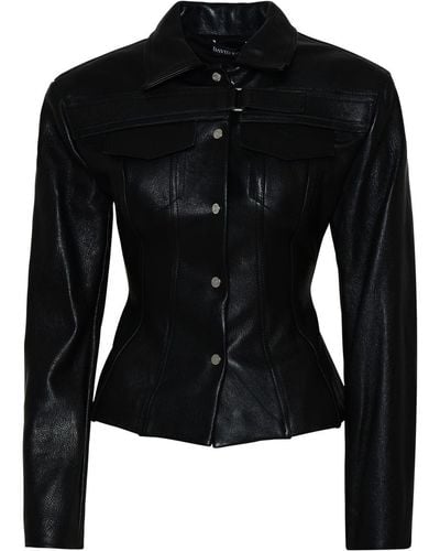 David Koma Black Leather Jacket