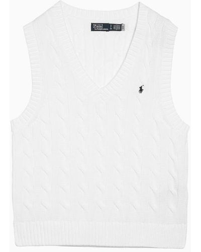 Polo Ralph Lauren Cable-Knit Waistcoat - White