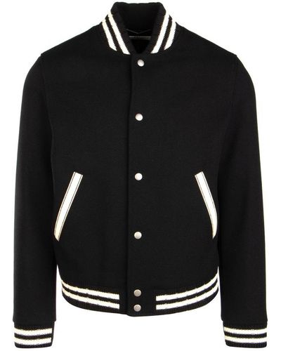 Saint Laurent Teddy Varsity Jacket - Black