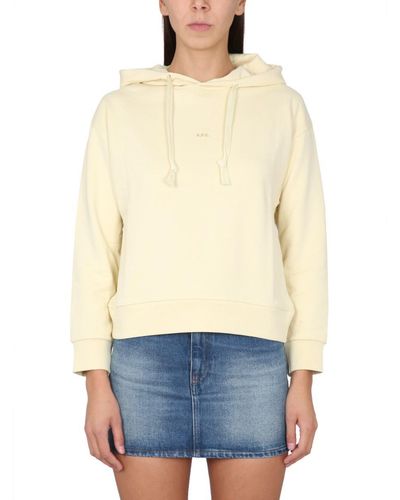 A.P.C. Cotton Sweatshirt With Micro Logo - White
