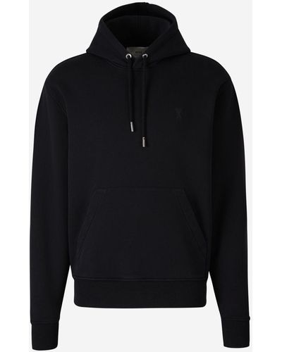 Ami Paris Logo Hood Sweatshirt - Black