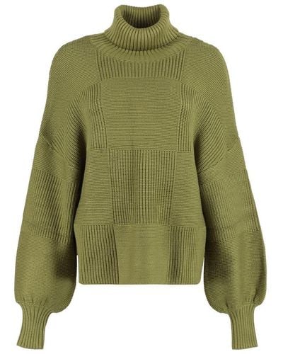 STAUD Benny Turtleneck Sweater - Green