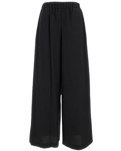FEDERICA TOSI Black Elastic High-waisted Trousers In Stretch Cotton Woman