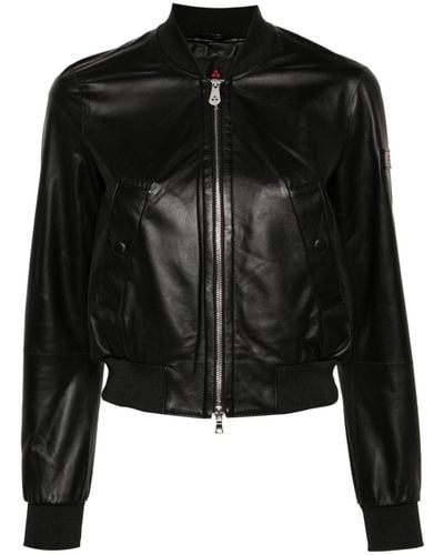 Peuterey Choisya Leather Bomber Jacket - Black