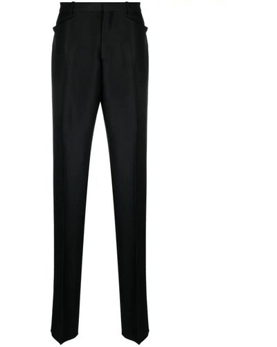 Tom Ford Mid-Rise Tapered Trousers - Black