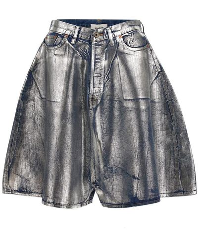 Doublet 'Foil Denim' Bermuda Shorts - Gray