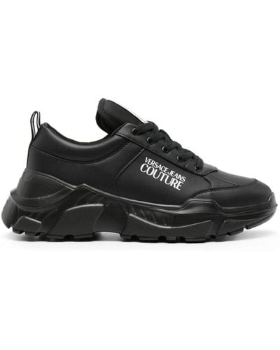 Versace Jeans Couture Logo-print Chunky Trainers - Black
