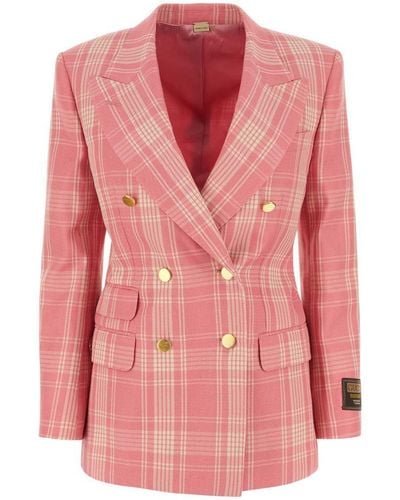 Gucci Checked Blazer - Pink