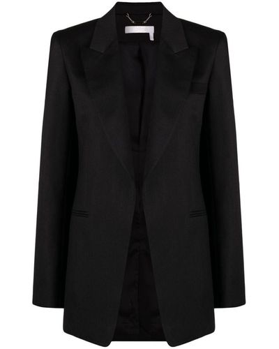 Chloé Single-breasted Silk Blend Wool Jacket - Black