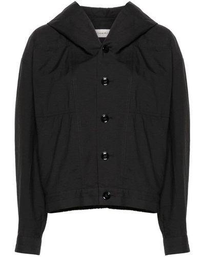 Lemaire Cotton Blend Hooded Jacket - Black