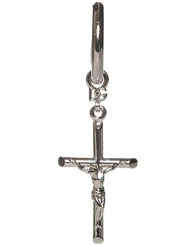 Dolce & Gabbana Crucifix Pendant Earrings - White