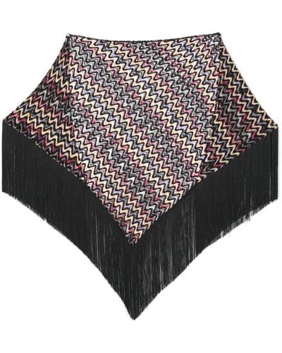 Missoni Triangle Wool Blend Scarf - Grey