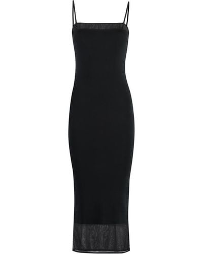 Calvin Klein Ribbed Knit Midi Dress - Black