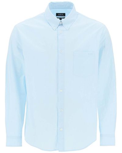 A.P.C. Edouard Button Down Shirt - Blue