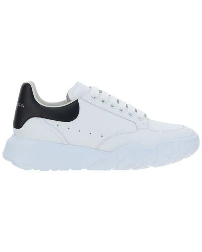 Alexander McQueen Court Oversized Leather Mid-top Sneakers - White