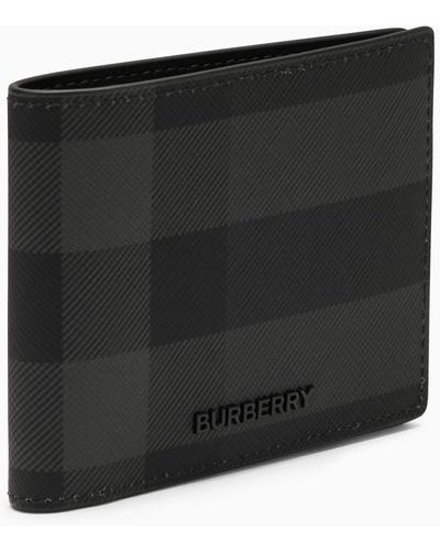 Burberry Check Pattern Coal Wallet - Black