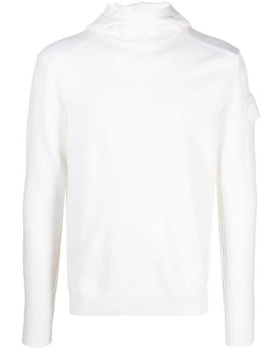 C.P. Company Wool Hooded Sweater - White