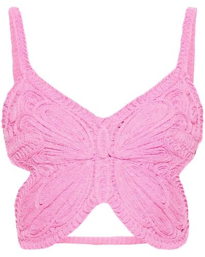 Blumarine Knitted Butterfly Top - Pink