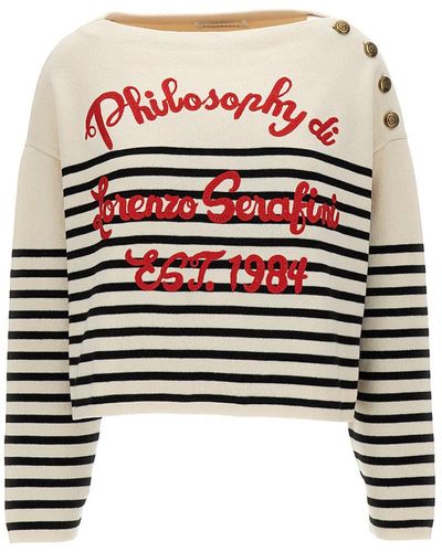 Philosophy Di Lorenzo Serafini Boat Neck Sweater - White