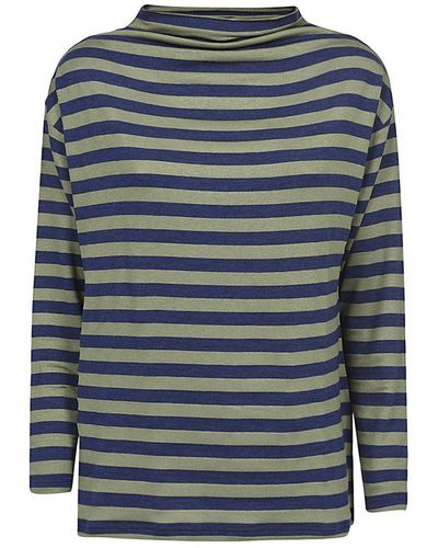 Shirt C-zero Wool Blend Striped Jumper - Blue
