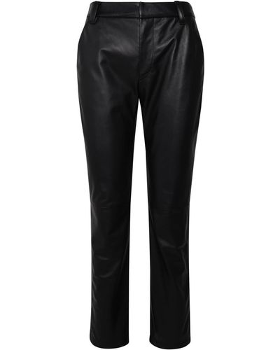 Ferrari Black Leather Trousers