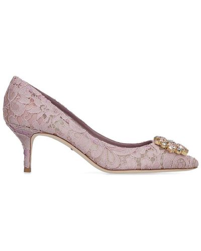 Dolce & Gabbana Bellucci Lace Court Shoes - Pink
