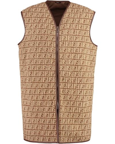 Fendi Knitted Wool Vest - Brown