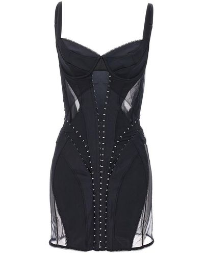 Mugler 'Lingerie Corset' Dress - Black